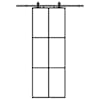 vidaXL liuguks tarvikutega, must, 76 x 205 cm, ESG-klaas