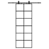 vidaXL liuguks tarvikutega, must, 76 x 205 cm, ESG-klaas