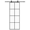 vidaXL liuguks tarvikutega, must, 76 x 205 cm, ESG-klaas