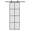 vidaXL liuguks tarvikutega, must, 76 x 205 cm, ESG-klaas