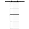 vidaXL liuguks tarvikutega, must, 76 x 205 cm, ESG-klaas