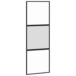 Posuvné dveře se sadou kování černé 76x205 cm Tvrzené sklo - obrázek 5