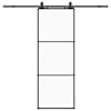 vidaXL liuguks tarvikutega, must, 76 x 205 cm, ESG-klaas