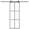 vidaXL liuguks tarvikutega, must, 76 x 205 cm, ESG-klaas