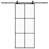 vidaXL liuguks tarvikutega, must, 90 x 205 cm, ESG-klaas