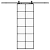 vidaXL liuguks tarvikutega, must, 76 x 205 cm, ESG-klaas