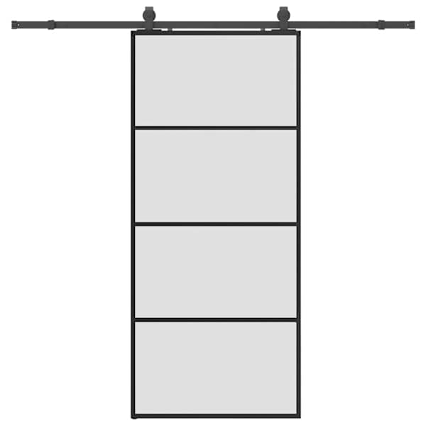 vidaXL liuguks tarvikutega, must, 90 x 205 cm, ESG-klaas