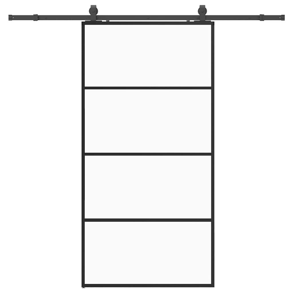 vidaXL Posuvné dveře se sadou kování černé 102,5x205 cm ESG Glass