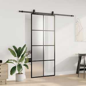 Posuvné dveře se sadou kování černé 90x205 cm ESG Glass - obrázek 3