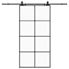 vidaXL l&uuml;kanduks furnituurikomplektiga, must, 102,5 x 205 cm, ESG-klaas