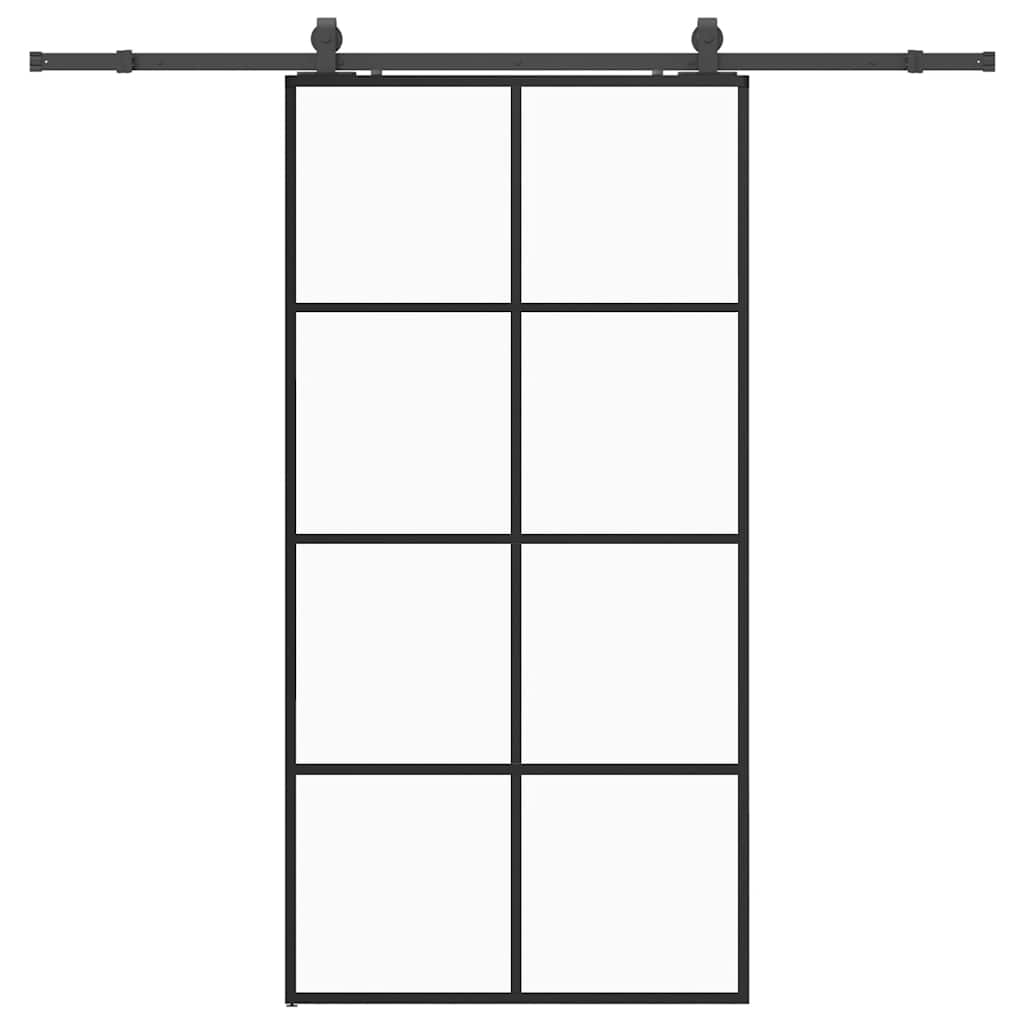 vidaXL Posuvné dveře se sadou kování černé 102,5x205 cm ESG Glass