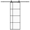 vidaXL liuguks tarvikutega, must, 76 x 205 cm, ESG-klaas