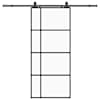 vidaXL liuguks tarvikutega, must, 90 x 205 cm, ESG-klaas