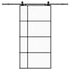 vidaXL l&uuml;kanduks furnituurikomplektiga, must, 102,5 x 205 cm, ESG-klaas