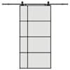 vidaXL l&uuml;kanduks furnituurikomplektiga, must, 102,5 x 205 cm, ESG-klaas
