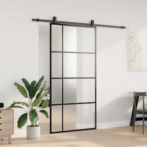 Posuvné dveře se sadou kování černé 102,5x205 cm ESG Glass - obrázek 3