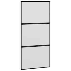 Posuvné dveře se sadou kování černé 102,5x205 cm Tvrzené sklo - obrázek 5