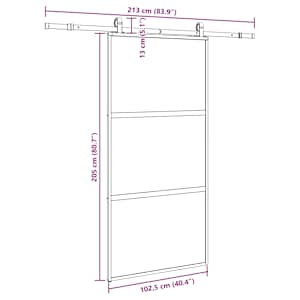 Posuvné dveře se sadou kování černé 102,5x205 cm Tvrzené sklo - obrázek 9