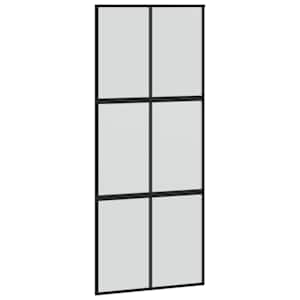 Posuvné dveře se sadou kování černé 90x205 cm Tvrzené sklo - obrázek 5