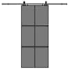 vidaXL l&uuml;kanduks riistvara komplektiga must 90x205 cm karastatud klaas