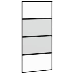 Posuvné dveře se sadou kování černé 102,5x205 cm Tvrzené sklo - obrázek 5