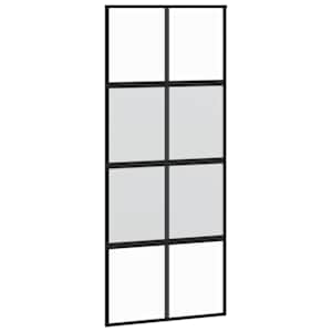 Posuvné dveře se sadou kování černé 90x205 cm Tvrzené sklo - obrázek 5