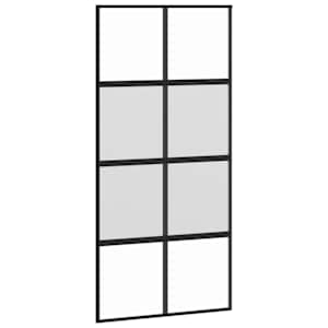 Posuvné dveře se sadou kování černé 102,5x205 cm Tvrzené sklo - obrázek 5
