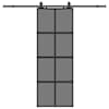 vidaXL l&uuml;kanduks riistvara komplektiga must 76x205 cm karastatud klaas