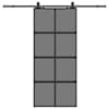 vidaXL l&uuml;kanduks riistvara komplektiga must 90x205 cm karastatud klaas