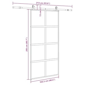 Posuvné dveře se sadou kování černé 102,5x205 cm Tvrzené sklo - obrázek 9