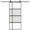 vidaXL l&uuml;kanduks riistvara komplektiga must 90x205 cm karastatud klaas