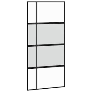 Posuvné dveře se sadou kování černé 102,5x205 cm Tvrzené sklo - obrázek 5