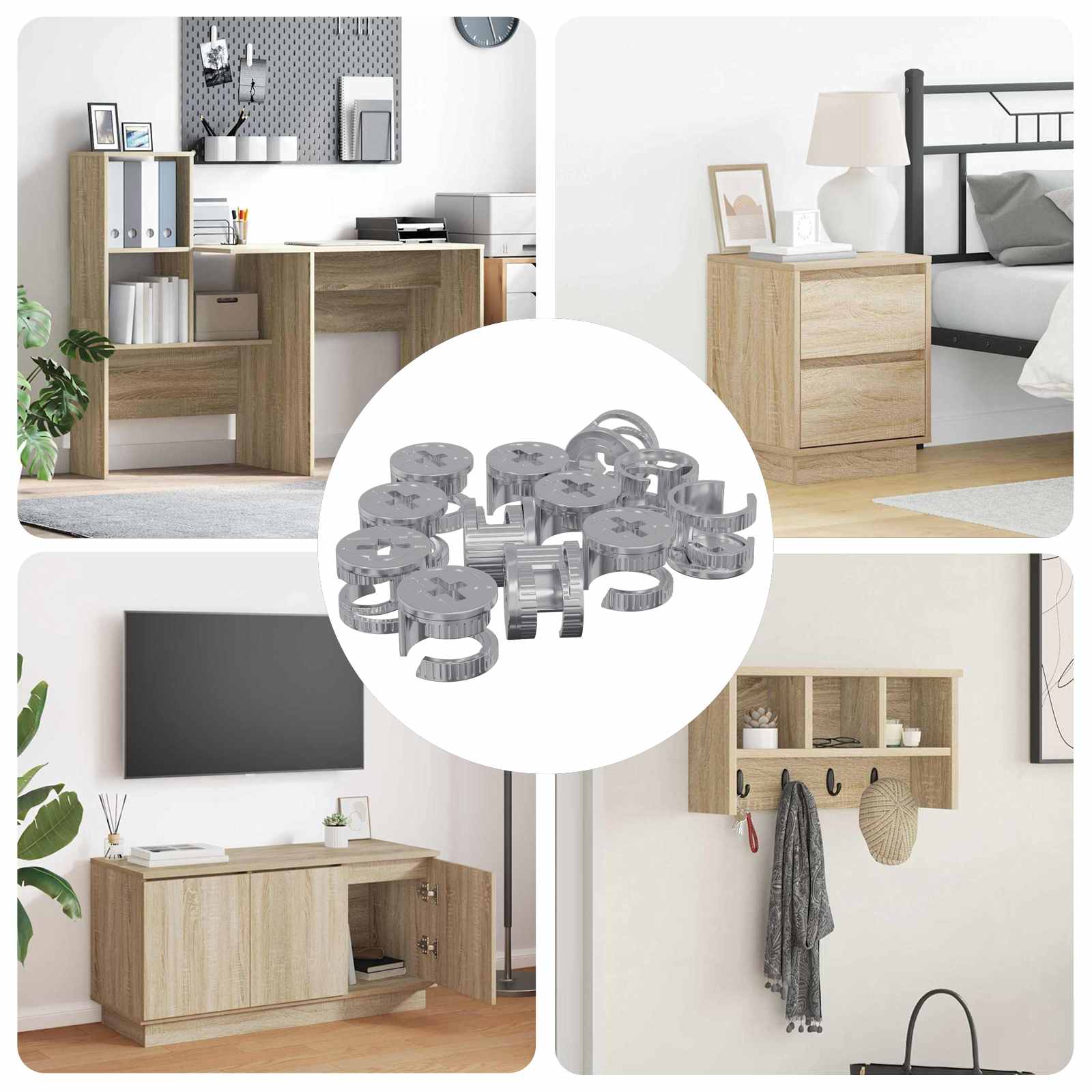 vidaXL Zapfenschloss-Muttern 4000 pcs Silber Stahl