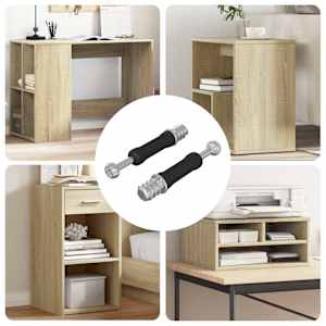 Vijak za kam zaklep 2 pcs Srebro in črno M6 x 40 mm Kovina