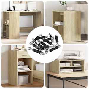 Vijak za kam zaklep 12 pcs Srebro in črno M6 x 40 mm Kovina