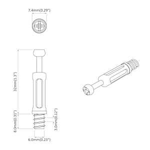 Cam lock šroub 12 pcs Stříbrná a černá M6 x 40 mm Kov - obrázek 6