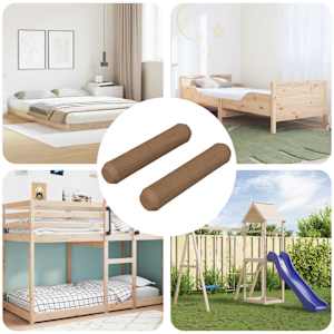 Leseni zatiči 2 pcs Rjava Ø8 x 35 mm Trden les