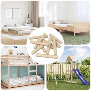 Leseni zatiči 12 pcs Rjava Ø8 x 50 mm Trden les