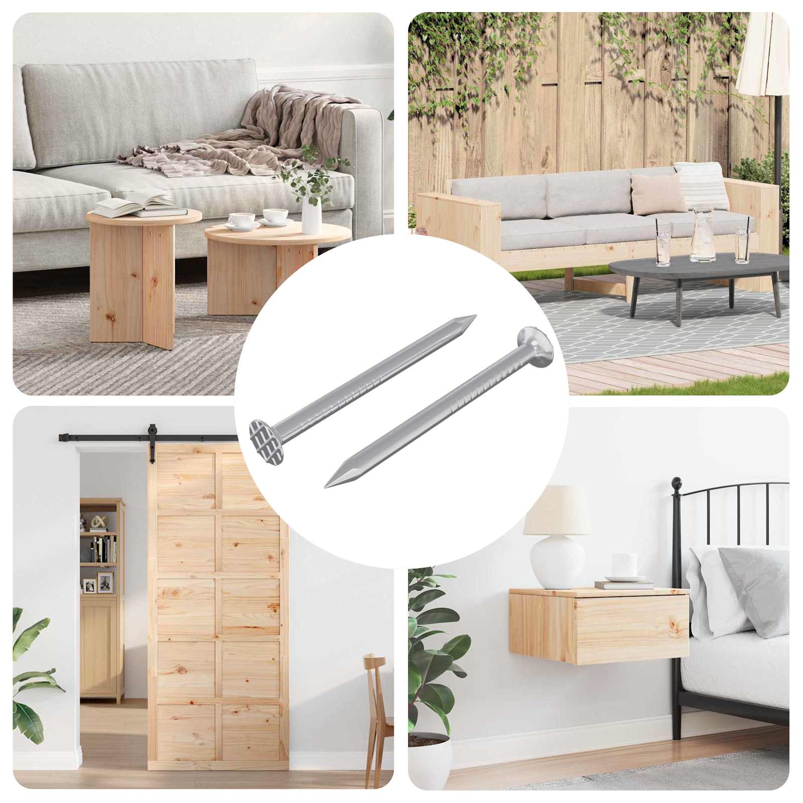 vidaXL Nägel für Holz 2 pcs