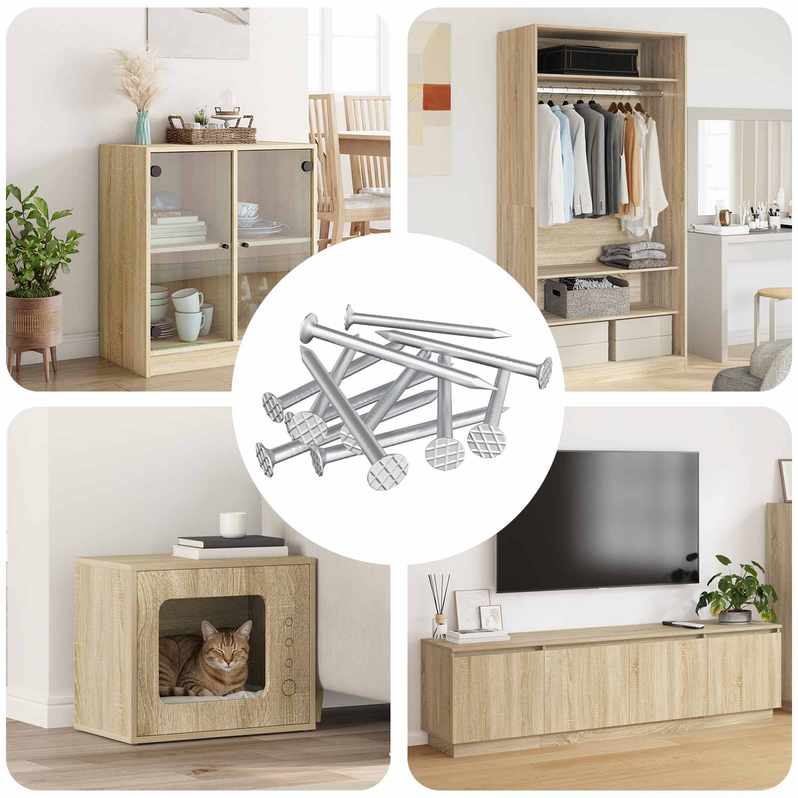 vidaXL Nägel für Holz 100000 pcs Silber Metall