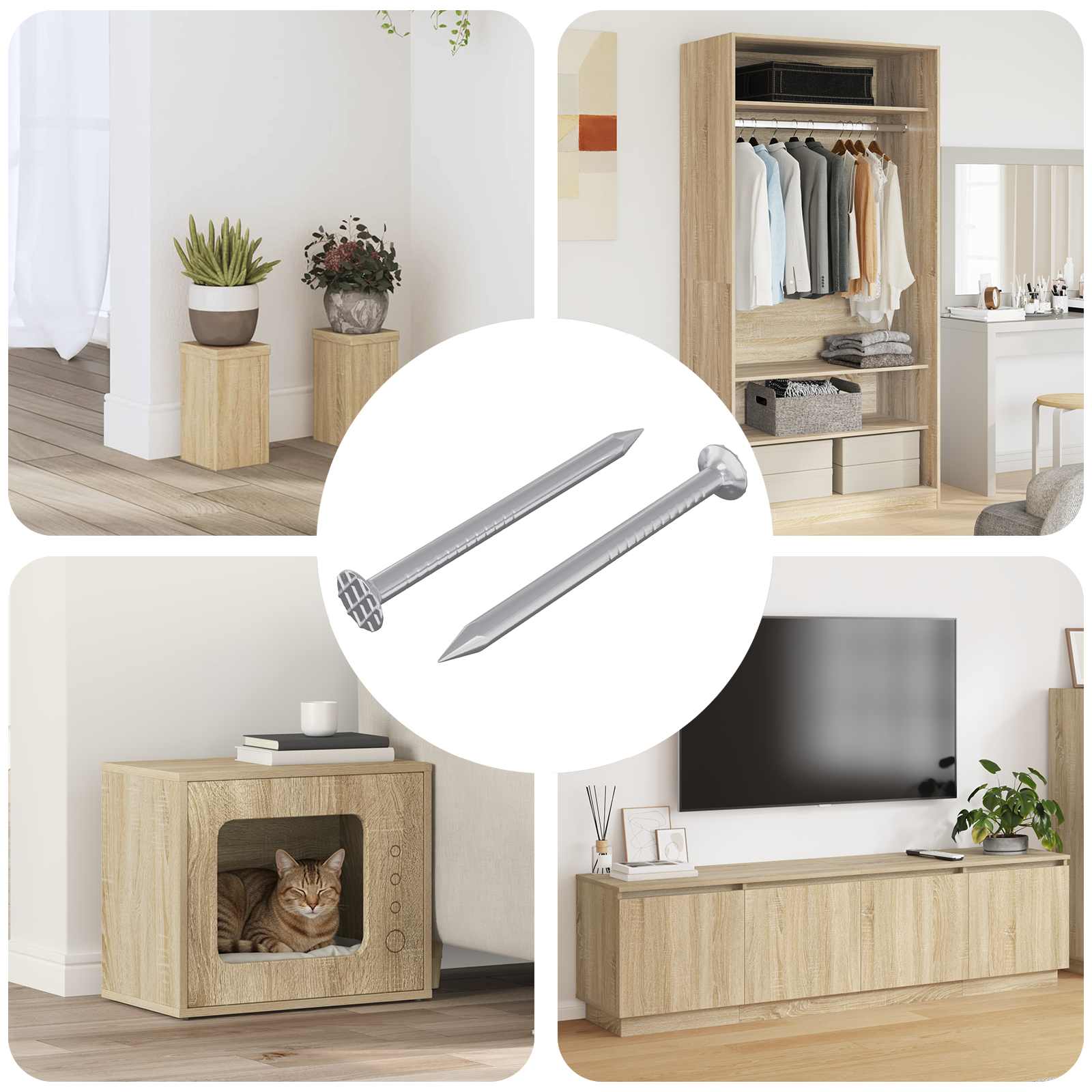 vidaXL Confirmat-Schrauben 2 Stk. Silber Ø5 x 40 mm Metall