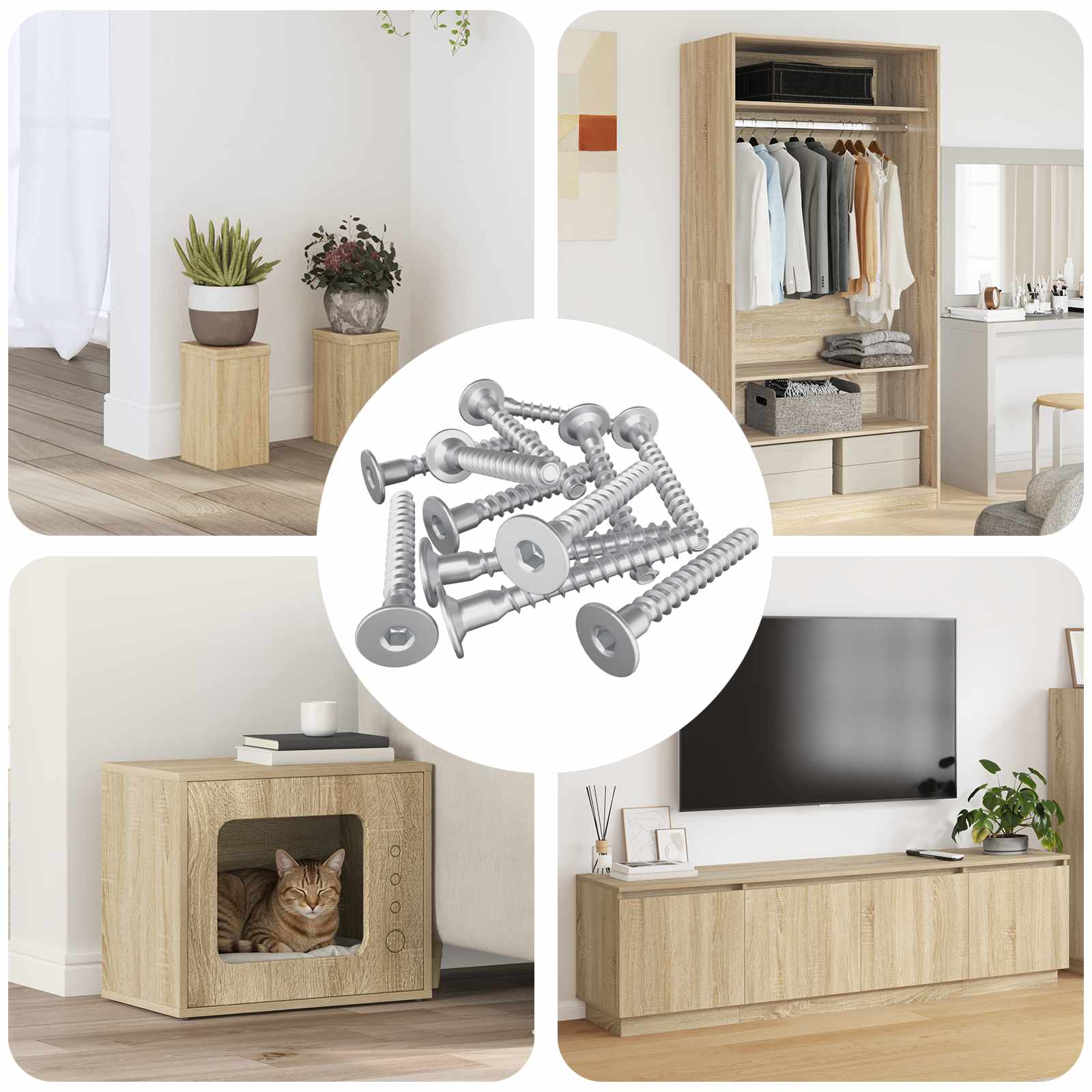 vidaXL Confirmat-Schrauben 12 pcs Silber Ø5 x 40 mm Metall