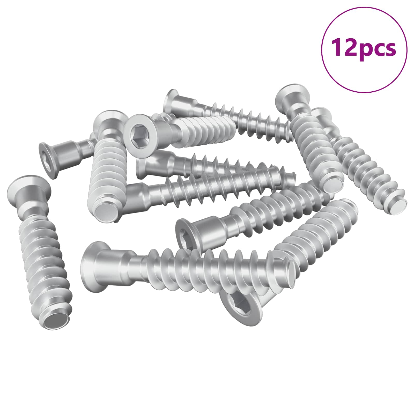 Thumbnail - vidaXL Kopfschraube 12 pcs Silber M7 x 40 mm Stahl