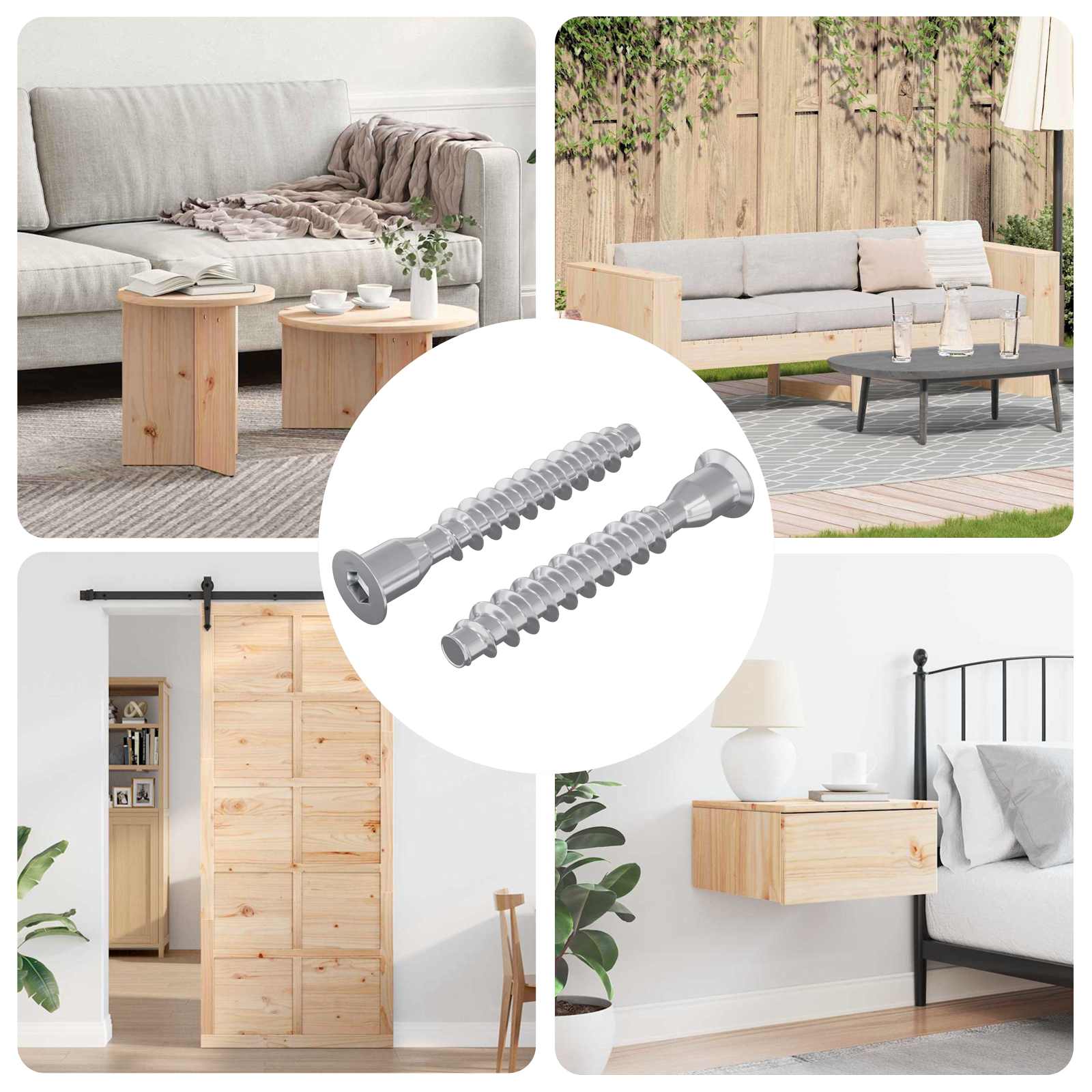 vidaXL Confirmat-Schrauben 2 pcs Silber Metall