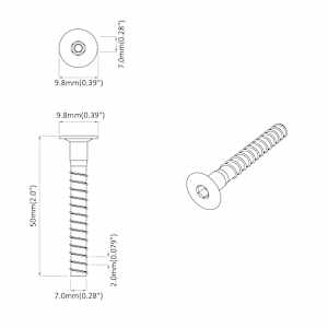 Confirmat šrouby 2 pcs Stříbrná Ø7 x 50 mm Kov - obrázek 6