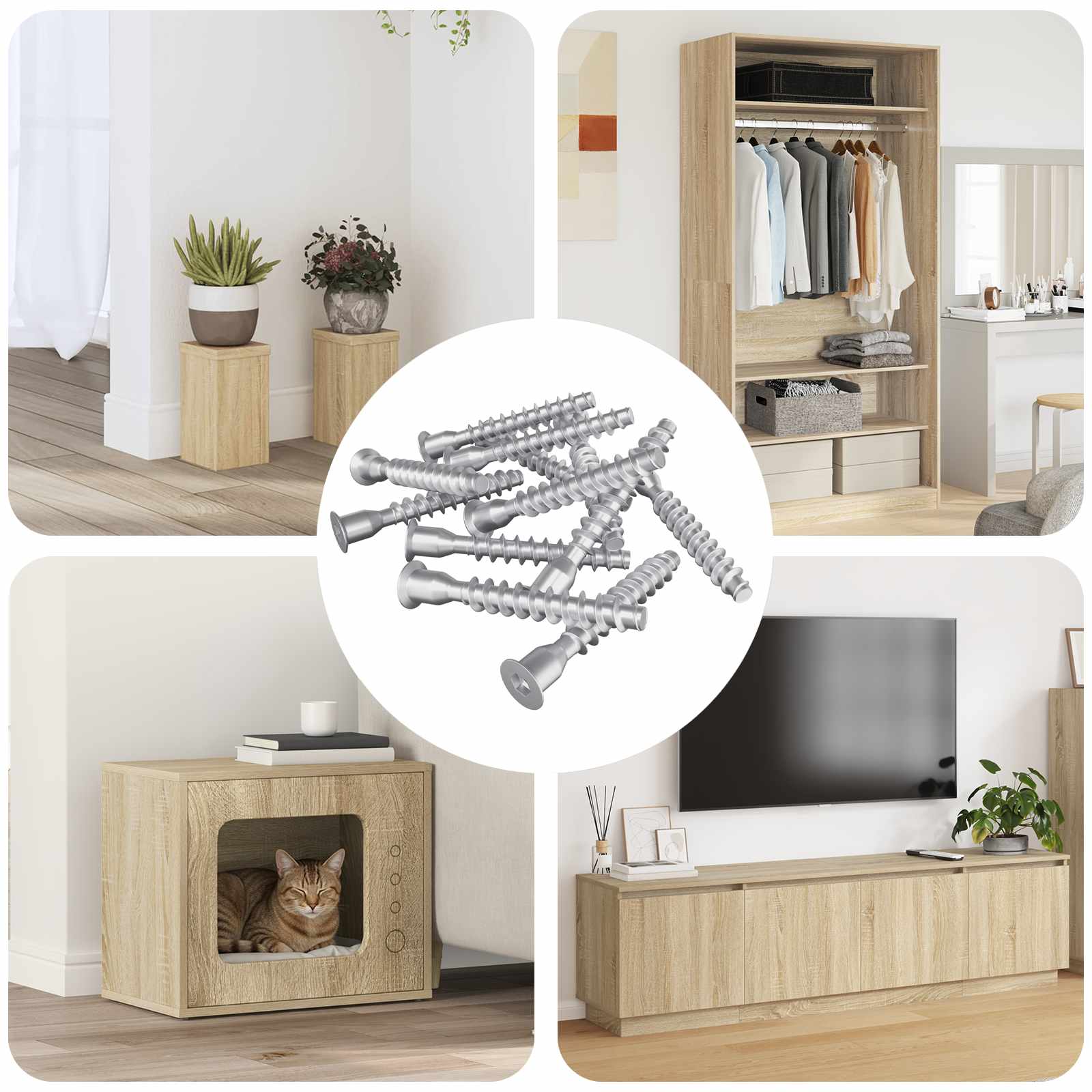 vidaXL Confirmat-Schrauben 12 pcs Silber Ø7 x 50 mm Metall