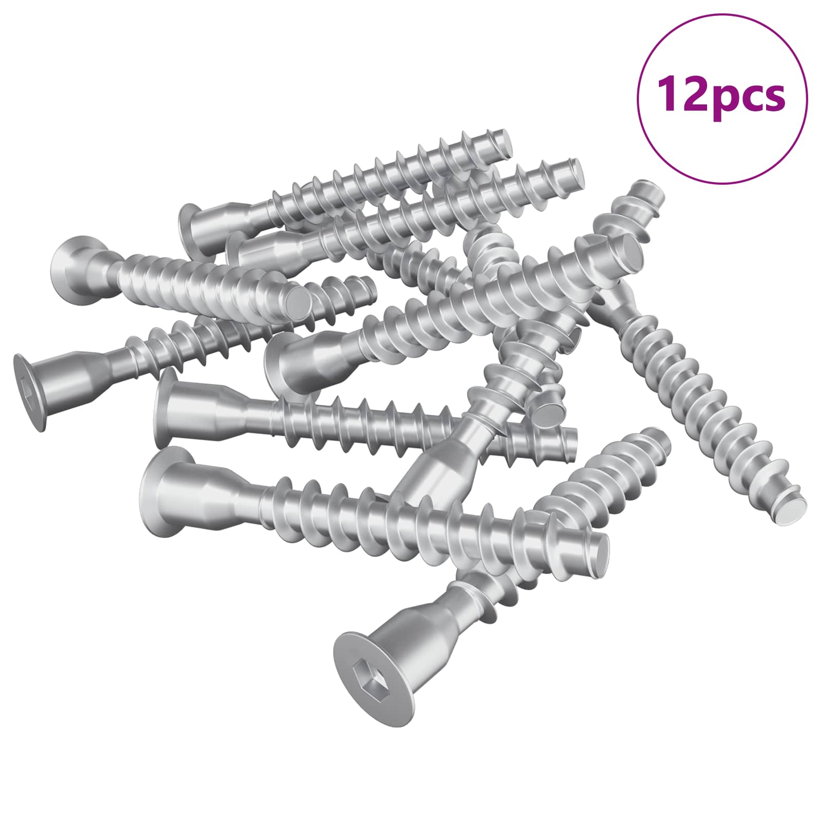 Thumbnail - vidaXL Confirmat-Schrauben 12 pcs Silber Metall