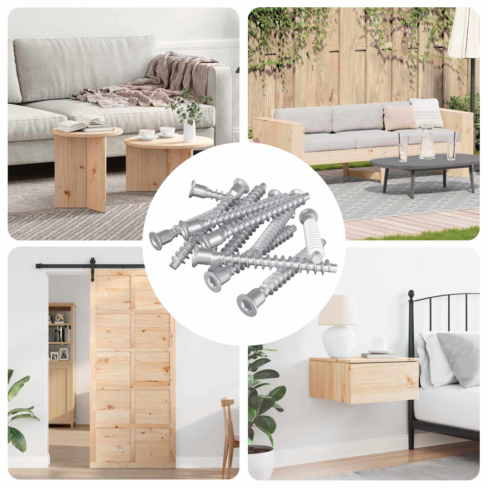 vidaXL Confirmat-Schrauben 2100 pcs Silber Metall