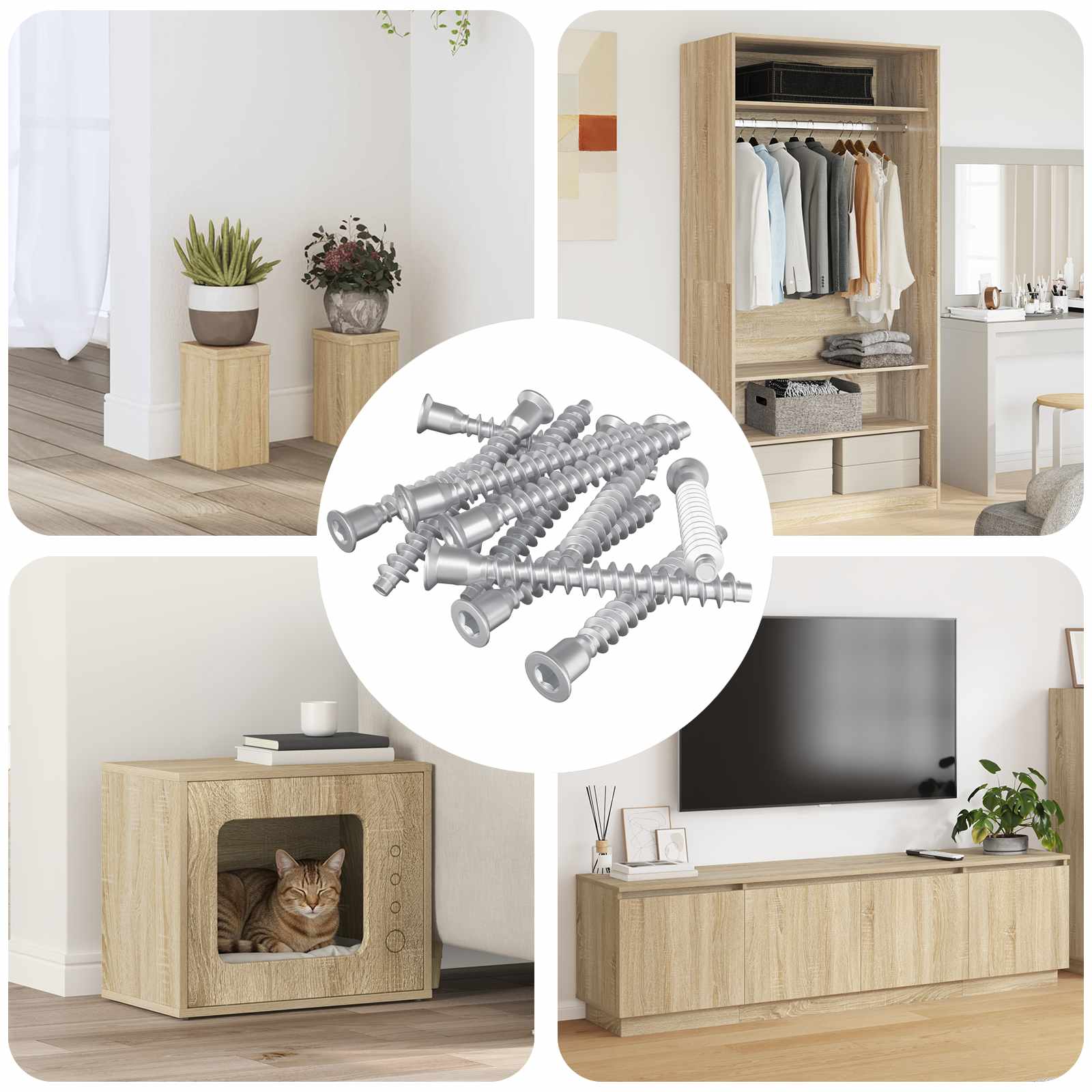 Thumbnail - vidaXL Confirmat-Schrauben 2100 pcs Silber Metall