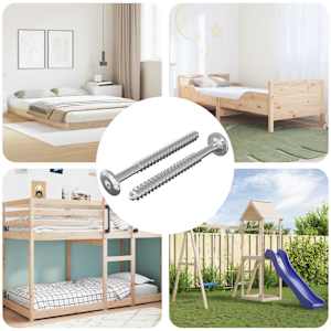 Leseni vijaki 2 pcs srebrna M6 x 70 mm Jeklo